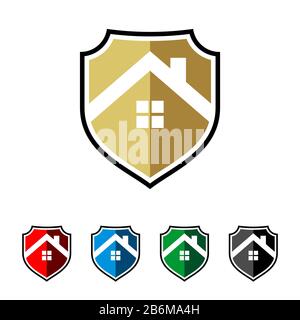 House Shield Vector Logo Template Illustration Design. Vektor EPS 10. Stockfoto