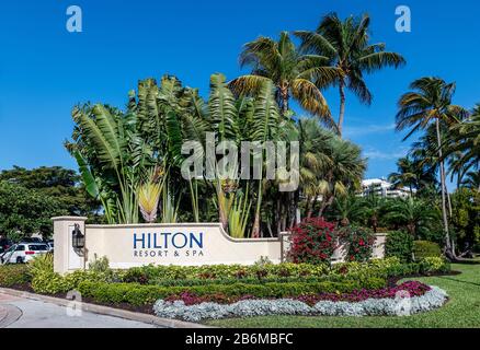 Das Hilton Resort and Spa auf Marco Island in Florida. Stockfoto