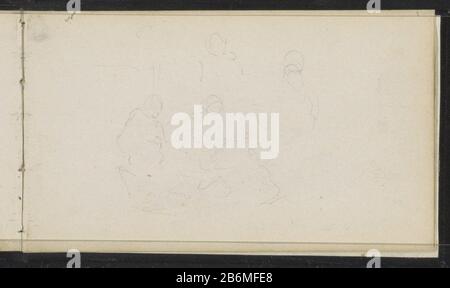 Figurengroep Figures Group Objekttyp: Skizzenblatt Artikelnummer: RP-T 1945-22-43 (R) Beschreibung: Figures Group. Blatt 43 recto aus einem Skizzenbuch mit 44 bladen. Hersteller: Künstler: Cornelis Springer Herstellung: Niederlande Datum: CA. 1860 - ca. Technische Merkmale: Bleistift-Material: Bleistift-Thema: Erwachsene Frau (+ vier Personen) Stockfoto