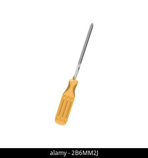 Cartoon-Schraubendreher-Werkzeug gelb . Vektorgrafiken Stock Vektor