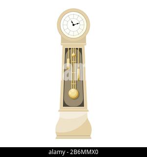 Cartoon Etage Wohnzimmer Vintage Uhr . Vektorgrafiken Stock Vektor