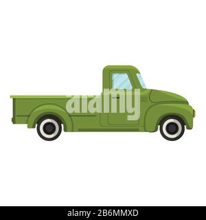Cartoon Green Farm Truck. Vektorgrafiken Stock Vektor