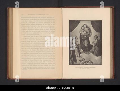 Foto Reproduktion der Sixtinischen Madonna RafaëlThe Madonna di San Sisto.- Von Raphael (Titelobjekt) Immobilien Typ: Foto-Reproduktion Seite Artikelnummer: RP-F 2001-7-183-5 Aufschriften / Marken: Beschriftung, Recto, gedruckt: "In der Galerie Dresden." Hersteller: Fotograf: Anonym zum Gemälde: Raphael Datum: 1860 - oder für 1870 Material: Papiertechnik: Abmessungen des Karbondrucks: Foto: H 125 mm × W 92 mmToelichtingFoto Vorderseite 158. Betrifft: Madonna: IE Maria mit dem Christuskind Stockfoto