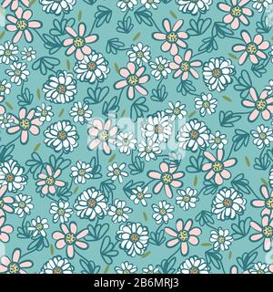 Gänseblümchen nahtloses Vektormuster Stock Vektor