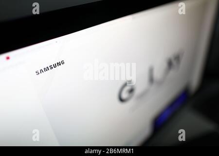 Samsung Logo auf der Webseite Nahaufnahme Stockfoto