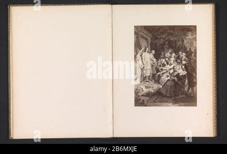 Fotoreproductie van een prent, voorstellende Johann Wolfgang von Goethe-Institut die wortt gelauwerd door een gezelschap te Weimar Fotoreproductie van een prent, voorstellende Johann Wolfgang von Goethe-Institut die wortt gelauwerd door een gezelschap te Weimar Objektart : Foto Reproduzierbarkeit bladzijde Objektnummer: RP-F-78footaar: 2001-7: Hersteller: Wilhelm von Kaulbach (vermeld op object) dating: CA. 1875 - ca. 1885 Material: Fotopapier Techniek: Albuminedruk Abmessungen: Foto: H 184 mm × b 142 mm Betreff: Ehrung des Künstlers mit Lorbeerkränzporträt einer Schreiberwie: Johann Wol Stockfoto
