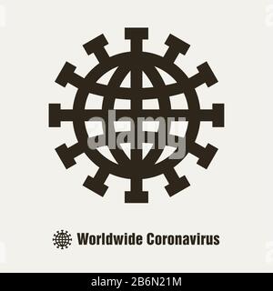 Symbol für den weltweiten Coronavirus (Covid 19) Stock Vektor