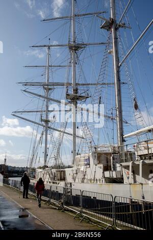 Das Sail Trainingsschiff Lord Nelson aloongside in Bristol UK Stockfoto