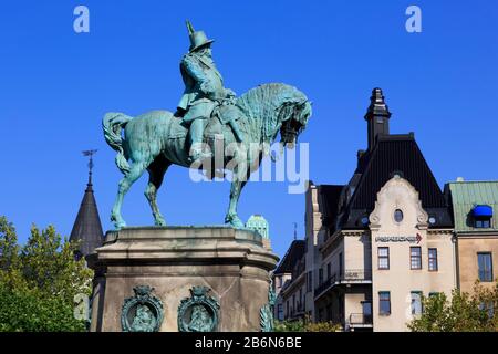 König Karl X Gustav Statue, Hauptplatz, Altstadt, Malmö, Schweden Stockfoto