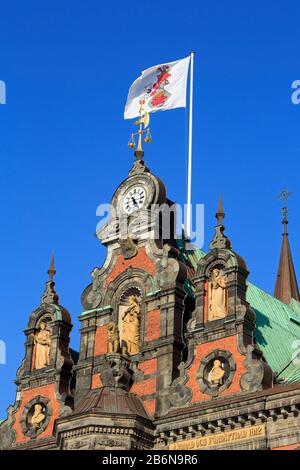 Rathaus am Stortorget-Platz, Altstadt, Malmö, Schweden Stockfoto