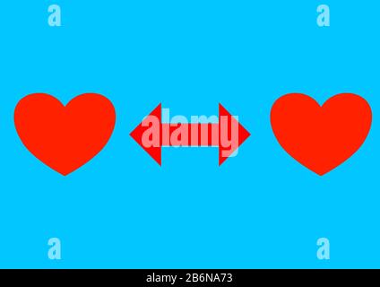 Der Pfeil zeigt den Pfad zum Herzen an. Stock Vektor