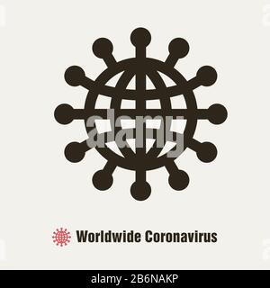 Symbol für den weltweiten Coronavirus (Covid 19) Stock Vektor