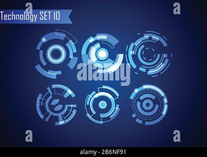 Set aus Circle Abstract Digital Technology UI Futuristisches HUD Virtual Interface Elements Sci- Fi Modern User For Graphic Motion, Theme Technology, Game Stock Vektor