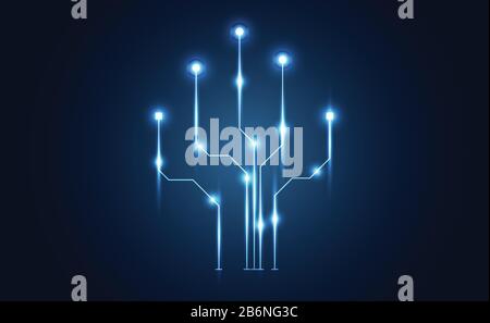 Abstrakte Moderne Verbindungstechnik Punkte und Linien Systeme, die geometrische blaue Zukunftstechnologie verbinden moderner Hintergrund, Vector Illustratio Stock Vektor