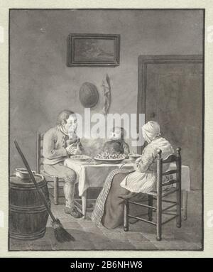Gebed voor de maaltijd Prayer before meals Objekttyp: Zeichnung Objektnummer: RP-T 1918-416 Hersteller: Künstler: Hendrik Jan Amer Weil Ring: 1.86-2 Physische Merkmale: Stift in schwarzer Tinte, Bürste und grauem Material: Papiertinte Technologie: Stift-/Pinselgröße: H 125 mm × W 102 mm Subjekt (Familie) Mahlzeit am Tisch, Anmut sagt Stockfoto