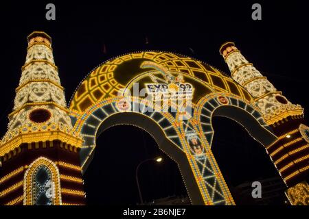 Feria de Abril Gate, Sevilla, Spanien Stockfoto