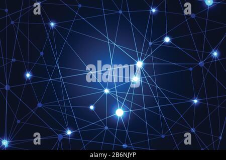 Abstraktes Technologiekonzept digitale Verbindung auf high Tech blauem Hintergrund Stock Vektor