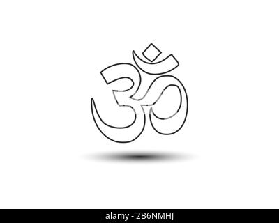 Symbol "AuM om". Vektorgrafiken, flaches Design. Stock Vektor