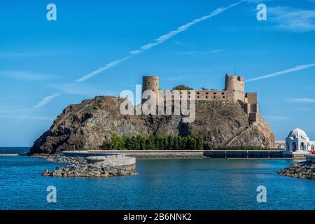 Festung Al Jalali Fort an der Küste von Muscat im Oman Stockfoto