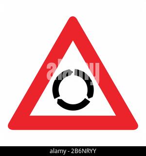 Kreisverkehr Mit Dreieck - Schild Stock Vektor