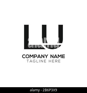 Anfängliche Vektor-Vorlage für das Design von Geschäftslogos mit LU-Buchstaben. Abstraktes LU-Logo Stock Vektor