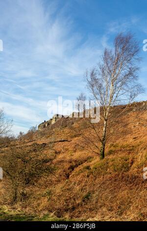 Unterhalb von Curbar GAP, Peak District Derbyshire UK Stockfoto