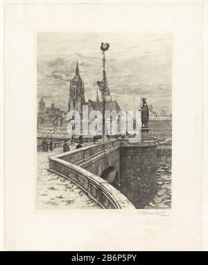 Gezicht op Frankfurt am Main, herfst 1903 Blick auf Frankfurt am Main, Herbst 1903 Objekttyp : Bild Artikelnummer: RP-P-1981-221 Physikalische Merkmale: Ätzmaterial: Papiertechnik: Radierung Stockfoto