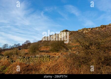 Unterhalb von Curbar GAP, Peak District Derbyshire UK Stockfoto