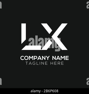 Vektor-Vorlage für das Design von Unternehmenslogo in LX-Anfangsbuchstaben. Abstraktes LX Logo Design Stock Vektor