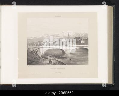 Gezicht op Grenoble Vue de Grenoble (titel op object) Frankreich (serietitel) GrannobleVue de Grenoble (title oble) Frankreich (title) Immobilientyp: Seite drucken Artikelnummer: RP-F 2001-7-1540-31 Aufschriften/Marken: Beschriftung, Nachzeichnung, gedruckt: "Rittner & Goupil Boulevd Montmartre 15'ophrift, an: Gedruckt: 'NP Lerebours Place du Pont Neuf 15'opschrift, recto, gedruckt: 'HR. Bossance Quai Voltaire 11' Hersteller : Druckerhersteller Alphonse Bichebois (unter Denkmalschutz) zum Zeichnen: Anonym auf Bildern von Noël Marie Paymal Lerebours (unter Denkmalschutz stehendes Gebäude) Drucker: Joseph-Rose Lemercier (unter Denkmalschutz stehende bu Stockfoto