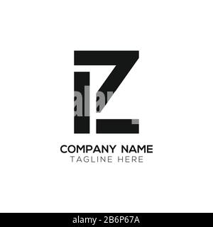Anfängliche Vektor-Vorlage für das Design von Geschäftslogos mit LZ-Buchstaben. Abstraktes Letter LZ Logo Design Stock Vektor