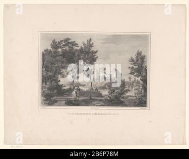 Blick auf Schloss Frankenberg nach AkenVue ​​the Frankenberg Prés d'Aix la Chapelle (Titelobjekt) Objekttyp: Bild Artikelnummer: RP-P-2018-925 Aufschriften / Marken: Sammlermarke, Verso, gestempelt: Lugt 2228 Hersteller: Druckhersteller: Hilaire Antoine Kreins (auf Objekt angegeben) zur Zeichnung von: Jean Nicolas Ponsart (auf Objekt angegeben) Schaltfläche: Jobard Frères (angegeben am Objekt) Datum: 1829 Material: Papiertechnik: Lithographie (Technik) Abmessungen: Blatt: H 480 mm b × 619 mmToelichtingPrent verwendet in Nouvelle Route de Liège à Aix-la-Chapelle et Spa par chaudfontaine, ou Sammlung 24 vues Stockfoto