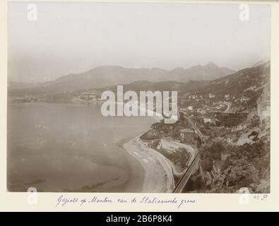 Gezicht op Menton gezien vanaf de Italiaanse grens gezicht op Menton vanaf de Italiaansche grens (titel op object) Lange Berachtungslinie von Menton von den italienischen Grenen aus gesehen. Hersteller : Fotograf: Henry Peacock Wer: Ldrecht (möglich) Herstellung: Italien Datum: CA. Von ca. Technische Merkmale: Albumindrucke auf Fotopapier auf Karton Album-Material: Papierkartontechnik: Albumdruck Abmessungen: Foto: H 164 mm × b mmblad 222: H 322 mm × W 498 mmOnderwerp Stockfoto