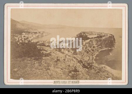 Gezicht op Monaco Blick auf Monaco Immobilien Typ: Foto Cabinet Foto Artikelnummer: RP-F19738 Aufschriften / Marken: Aufschrift, recto Stuck 'MONTE-CARLO ET MONACO'Nummer, verso, handschriftlich' 440' Hersteller: Fotograf: Anonymer Ort Herstellung: Monaco Datum: 1870 - 1900 Material: Fotopapier, Pappe Technik: Albumindruck Abmessungen: Sekundärträger: H 108 mm × W 164 mm Motiv: Stadtansicht im Allgemeinen; 'Veduta'sea Stockfoto