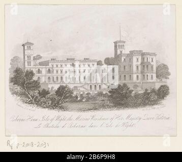 Gezicht op Osborne House, op het eiland Wight Osborne House, Isle of Wight, die Marinesidenz von () Le Chateau d'Osborne dans l'Isle de Wight (titel op object) Blick auf das Osborne House auf der Insel Wight Osborne House, Insel Wight, Der Marinesitz oder (...) / Le Chateau d'Osborne dans l'Isle of Wight (Titelobjekt) Objekttyp: Picture Item Number: RP-P-2018-2031 Hersteller: Druckmaschine: Anonymer Herausgeber: Joseph Thomas Wood (Listed Property) Ort Herstellung: London Datum: 1841 - 1885 Material: Papiertechnik: Ätzmaße: Blatt: H 117 mm × W 152 mm Betreff: Palast wo: O Stockfoto