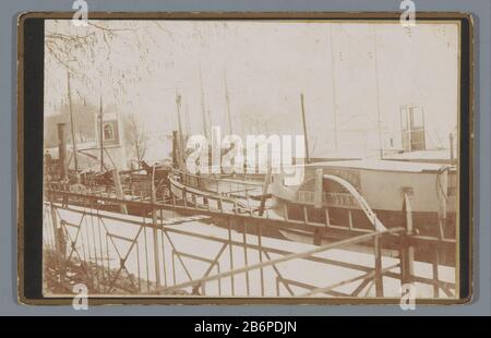 Ansicht der in Schoonhoven Vermoorten Boote Objektart: Foto Cabinet Foto Artikelnummer: RP-F1939 Hersteller: Fotograf: Anonymer Ort Herstellung: Schoonhoven dating: 1850 - 1900 Material: Baryta Pappe Technik: Dolchcollodiumzilverdruk Abmessungen: Sekundäres Medium: H 106 mm × W Thema: 166 mm Stockfoto