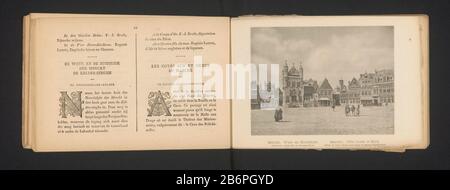 Blick auf den Marktplatz Antwerpen Merckt. West- und Nordseite (auf dem Titelobjekt) Marken. Côté et Ouest Nord (Titelobjekt) Objekttyp: Fotomechanische Druckseite Objektnummer: RP-F-2001-7-1198-6 Aufschriften / Marken: Beschriftung, Nachzeichnung, gedruckt: '(Halle, Sheet-Hal und Gefäßhaus). (Hôtel de Ville, Halle aux Draps et Maison Echevinale) Herstellen Vervaardiger: Hersteller: Anonymer Verleger: E. Lyons-Claessen (auf dem Objekt angegeben) Herstellung: Schöpfer: Antwerpen Verlag: Brüssel dating: CA. - in oder vor 1894 Material:. Papiertechnologie: Lichtdruckmessung Stockfoto