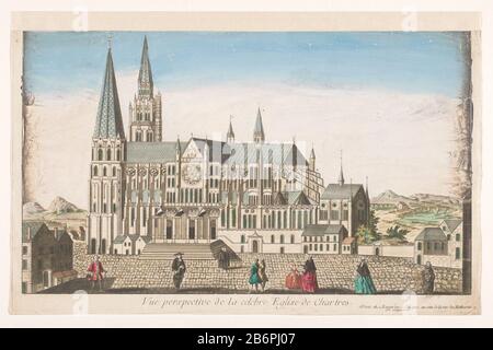 Gezicht op de Kathedraal van Chartres Vue perspective de la celebre Eglise de Chartres (titel op object) gezicht op de Kathedraal van ChartresVue perspective de la celente Eglise de Chartres (titel op object) Objekttyp : prenant opticaprent Objectnummer: RP-P-1925-70-70, Merso Mark: Inscollector: Lugt 2233watermerk Hersteller : uitgever: Basset (vermeld op object)prentmaker: AnoniemPlaats Herstellen: Uitgever: Parijsprentmaker: Frankrijk dating: 1700 - 1799 Physische Kenmerken: Ingekleurde ets Material: Papierer waterverf Techniek: Etsen / penseel Stockfoto