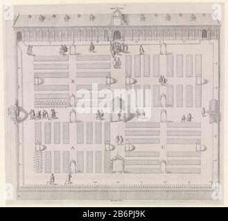 Gezicht op de Kruidentuin (Hortus Botanicus) van de Leidse Universiteit Blick auf den Hortus Botanicus der Leidener Universität Afstandsmaten. Hersteller : Druckerhersteller Jacob de Gheyn (II) (denkmalgeschütztes Gebäude) Ort Herstellung: Leiden Datum: 1601 Physische Merkmale: Fahrzeugmaterial: Papiertechnik: Engra (Druckverfahren) Abmessungen: Plattenkante: H 395 mm × W 432 mmToelichtingOok wird als Illustration für ESPP, Peter verwendet. Hortus Publicus Academiae Lugduno-Batavae. Blei 1601. Betrifft: Botanischer Garten, hortus botanikus' Stockfoto