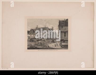 Gezicht op de Liebfrauenberg in Frankfurt am Main der Liebfrauenberg in Frankfurt A M, 55-1 (titel op object) Blick auf den Liebfrauenberg in Frankfurt Mainder Liebfrauenberg in Frankfurt M., 55-1 (title object) Objekttyp:. Bild-Artikelnummer: RP-P-ob-115.982 Aufschriften / Marken: Sammlermarke, Verso, gestempelt: Lugt 2228 Hersteller: Druckmaschine: Johann Kaspar Eissen Hardt (denkmalgeschütztes Eigentum) zum Gemälde: Christian Georg Schütz (I) (denkmalgeschütztes Gebäude) Datum: 1880 Material: Papierkochenkollé Technik: Ätzmaße: Plattenkante: H 210 mm × W 268 mm Betreff: Betreff: Zierbrunnen Marktstadt- Stockfoto