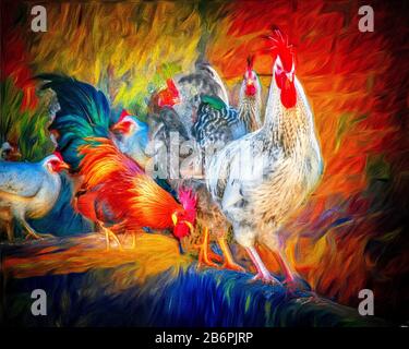 Zeitgenössische KUNST: Die Peaky Chicks Gang Stockfoto