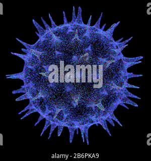 Konzeptioneller Veranschaulichungsvirus. Bild eines Virus, Erreger mit generischer Virusform. 3D-Abbildung. Stockfoto