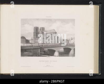 Gezicht op de Notre-Dame te Parijs Notre-Dame de Paris (Vue de l'Abside) (titel op object) Frankreich (serietitel) Blick auf Notre Dame in Paris Notre-Dame de Paris (Vue de l'Abside) (title object) Frankreich (serietitle) Objekttyp: Seite drucken Artikelnummer: RP-F-2001-7-1540 -42 Aufschriften/Marken: Umschrift, Nachdruck: "Rittner & Goupil Boulevd Montmartre 15'opschrift, recto, printed:" NP Lerebours Place du Pont Neuf 15'opschrift, recto, printed: "HR. Bossance Quai Voltaire 11' Hersteller : Druckerhersteller: Mignan (Listed Property) zum Zeichnen: Anonym auf Bildern von Noël Marie Paymal Lereb Stockfoto