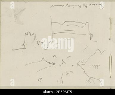 Gezicht op de Prinsengracht te te Amsterdam, ter hoogte van de Lauriergracht Blick auf die Prinsengracht in Amsterdam, an der Lauriergracht Immobilientyp: Skizzenbuch Blatt Artikelnummer: RP-T-1924-50-57 Aufschriften / Marken: Farbnotiz, handschriftliche Anmerkung, handschriftlich "Prinsengr b/d Laurier [........ .] "Beschreibung: Seite 57 eines Skizzenbuchs mit 32 bladen. Hersteller : Künstler George Hendrik Breitner Herstellungsort: Amsterdam Datum: C. -1912 Physische Merkmale: Bleistift-Material: Bleistift-Papier Betreff: Kanäle, Wasser (in der Stadt) Bürgerarchitektur; Gebäude; Wohnungen Stockfoto