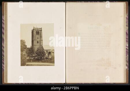 Gezicht op de St Andrew's Church in Tarvin Tarvin Church Blick auf die St Andrew's Church in TarvinTarvin Church Immobilien Typ: Fotoseite Artikelnummer: RP-F 2001-7-1471-17 Hersteller: Fotograf: William Bryans (Listed Property) Ort Herstellung: Tarvin dating: 1850 - oder für 1858 Material: Papiertechnik: Albumen Druckabmessungen: Foto: H 195 mm × W 155 mmToelichtingFoto Vorderseite 39. Betrifft: Kirche (außen) Teile der Kirche außen und Anbauten: Turm wo: Tarvin Stockfoto