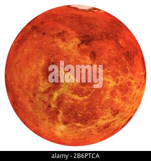 High Detailed Fiction Red Durface Planet isoliert. Brennender Mars. Science Fiction. Elemente dieses Bildes, das von der NASA eingerichtet wurde. Stockfoto