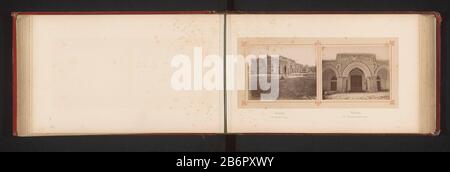 Blick auf den Hafen der Al-Aqsa-Moschee Palästina - 180.- Porte de mosquée El-Aksa (Titelobjekt) Objektart: Fotoseite Artikelnummer: RP-F 2001-7-1659-40 Hersteller: Fotograf Felix Bonfils dating: Ca. 1873 - oder für 1878 Material: Papiertechnik: Albumin Druckabmessungen: Foto: H 77 mm × W 97 mm Betreff: Tempel, Schrein  Islam Mohammedanismgate, Eingang, wo Al-Aqsa-Moschee Stockfoto