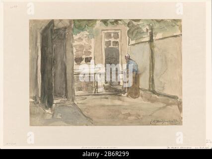 Das Hotel befindet sich in der Kazernestraat te den Haag, SK-A-3718 Blick auf einen Innenhof vom Atelier des Künstlers in der Barracks Street in den Haag. Hersteller : Künstler Johan Hendrik Weissenbruchstraat Ort Herstellung: Den Haag Datum: 1834 - 1903 Physische Merkmale: Aquarell Material: Papier Aquarell Technik: Bürstenabmessungen: H 310 mm × W 431 mm Betreff: Hofstraße (+ Stadt (-scape) mit Figuren, Mitarbeiter) Wo: Kazernestraat Stockfoto