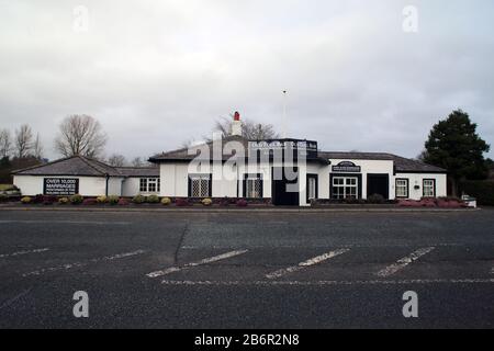 Le Café Old toll Bar, surnommé 'The First House in Scotland', Premier lieu où l'on pouvait se marier en venant d'Angleterre / The Old toll Bar, 'The f Stockfoto