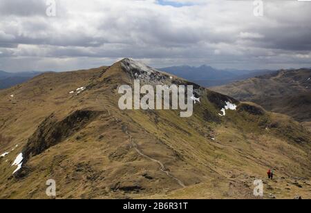 Veiw von Ben Lawers Berg in den schottischen Highlands an einem winterlichen Tag Stockfoto